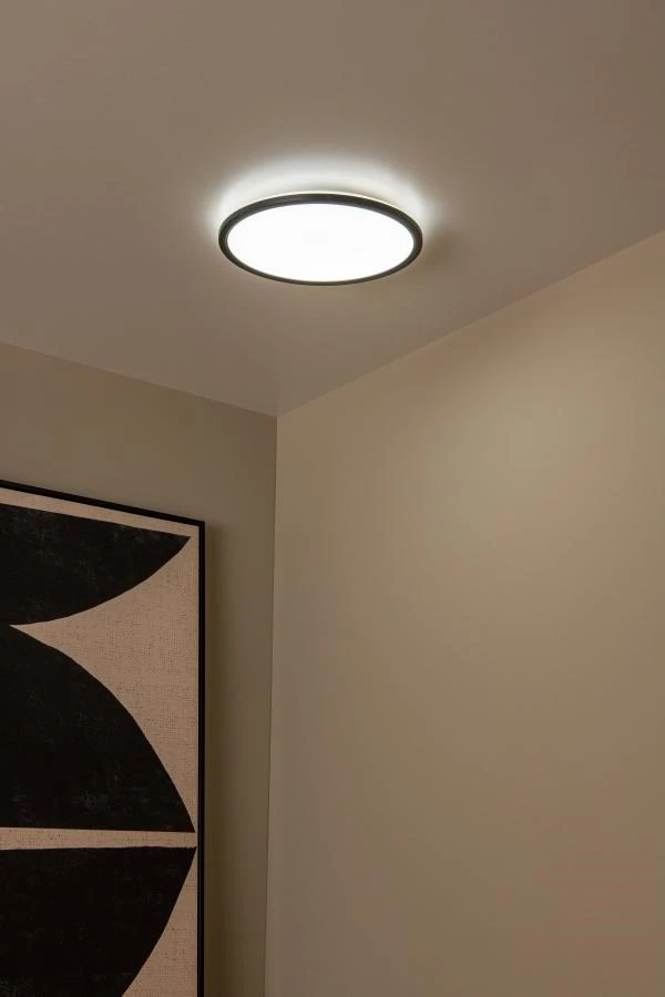 Lucide CASTOR - Deckenleuchte Innen/Außen - Ø 32 cm - LED Dim. - CCT - 1x20W 2700K/6500K - IP44 - Rgb - Opal - Atmosphäre 3